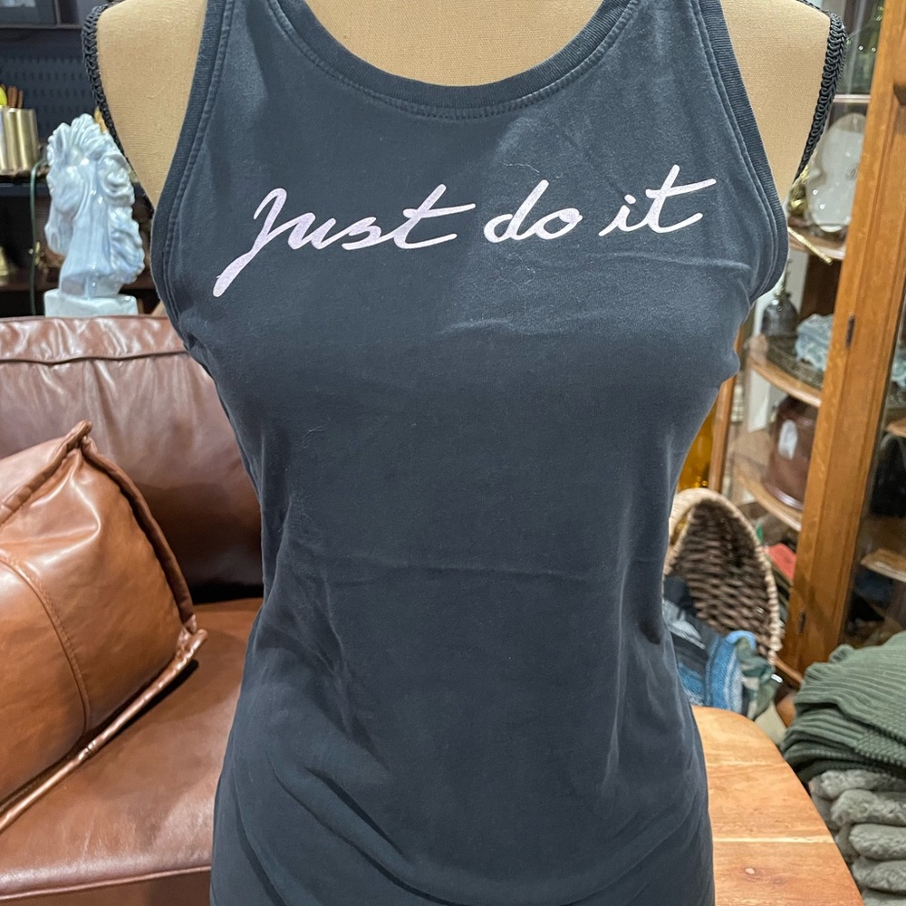 Nike Black Tank Top with White Script